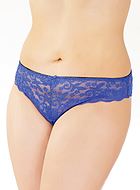 Scallop lace and mesh thong, plus size